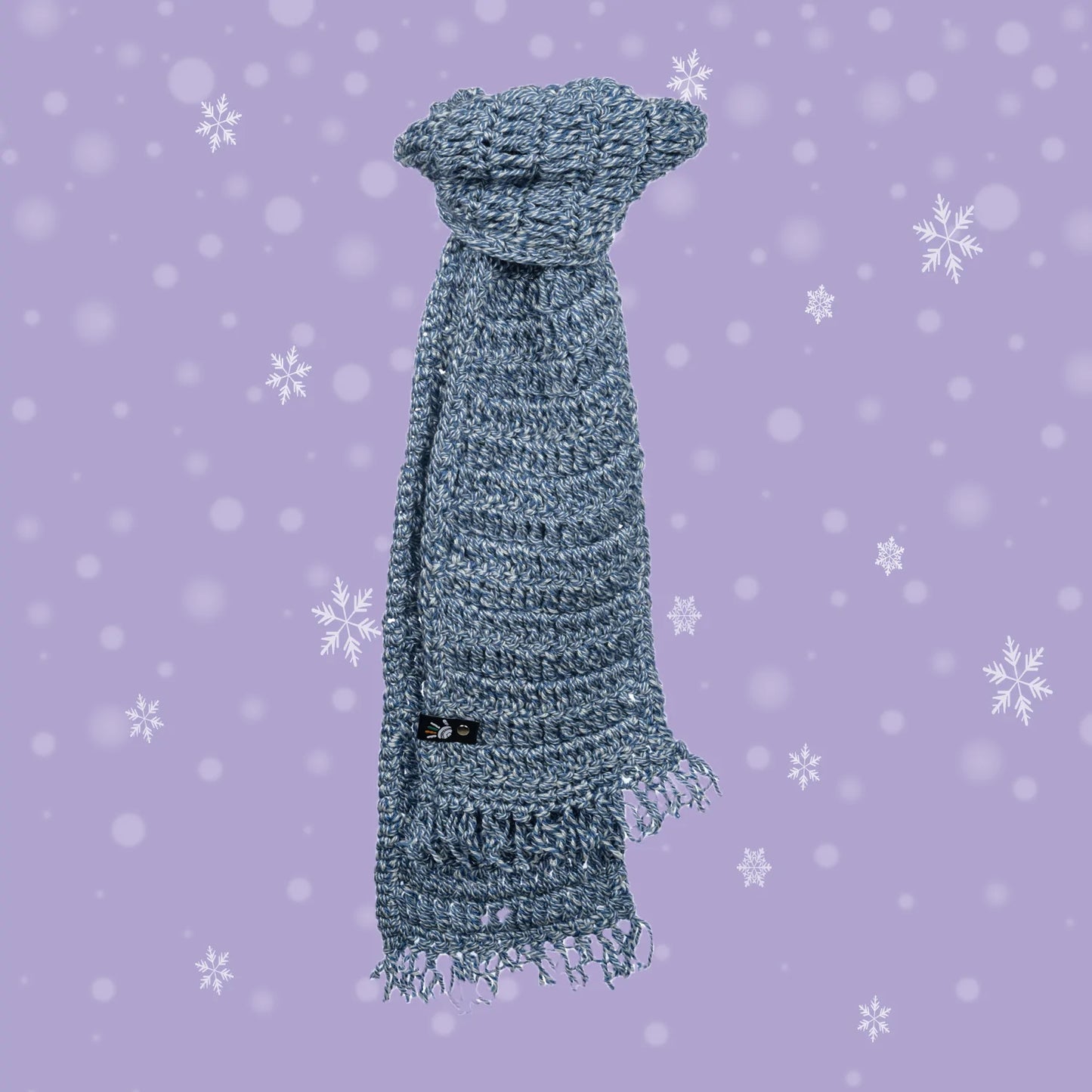 Grey Crocheted Unisex Muffler