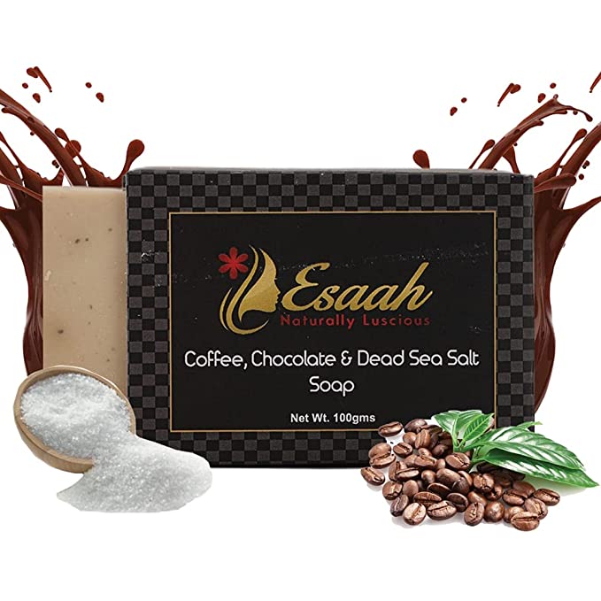 Handmade Organic Body Soap with Coffee Chocolate & Dead Sea Salt I Natural Exfoliator and cleans pores I 100gms