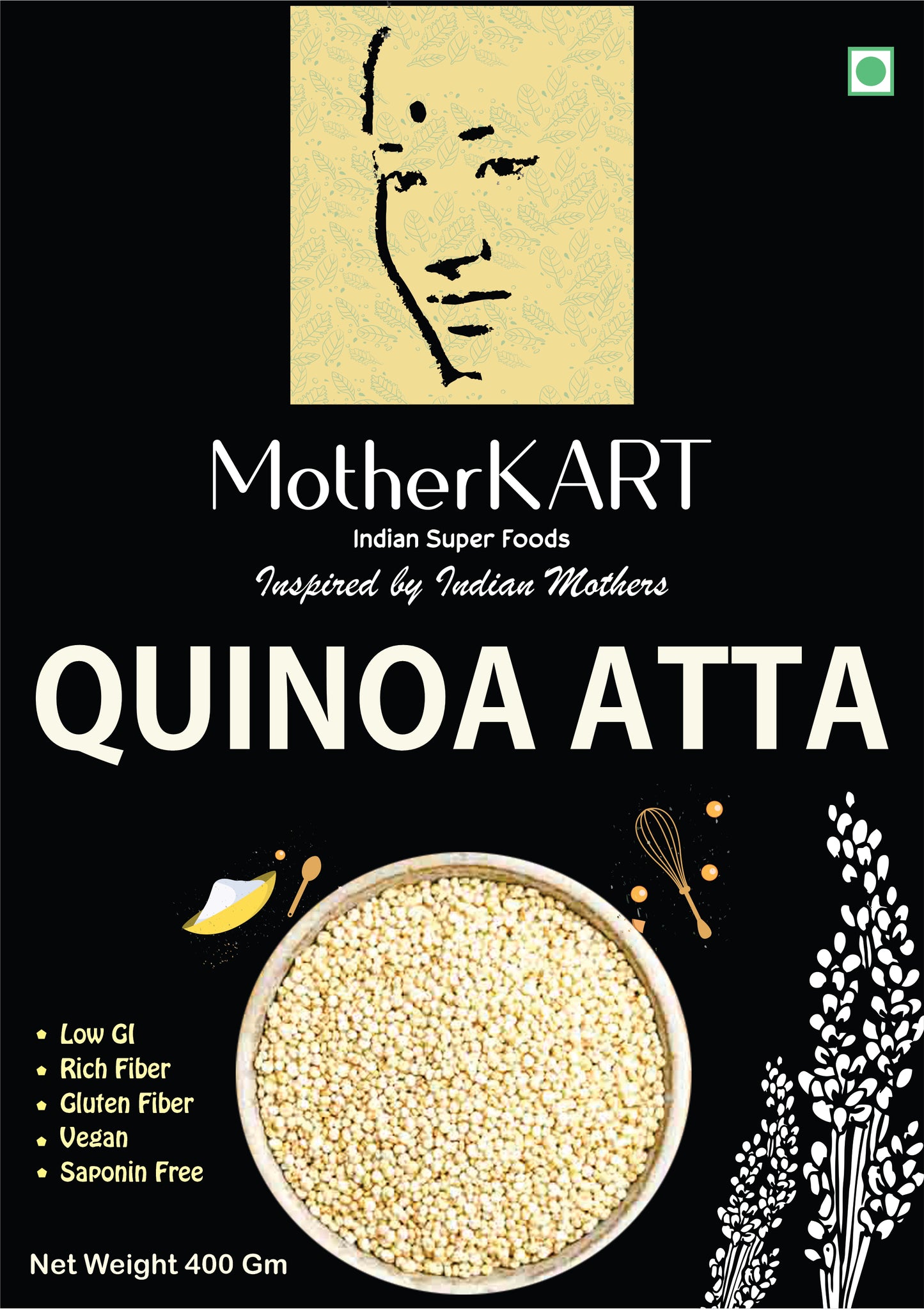 Motherkart Quinoa Atta 400 Gm Pack