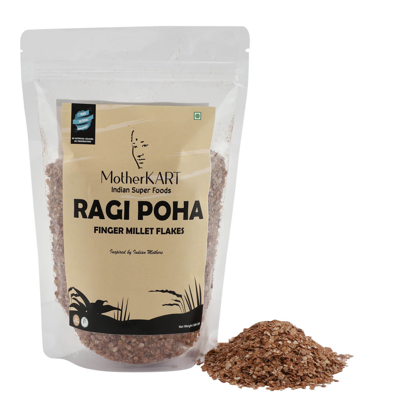 MotherKart Ragi Poha (Finger Millet Flake)  1 kg