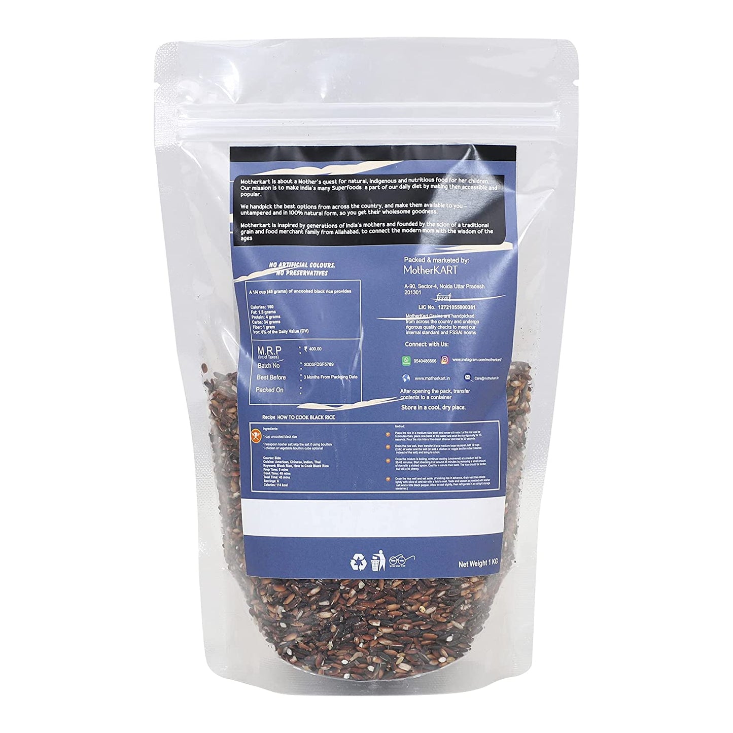 Motherkart Healthy Karuppu Kavuni (Black) Rice 1 KG