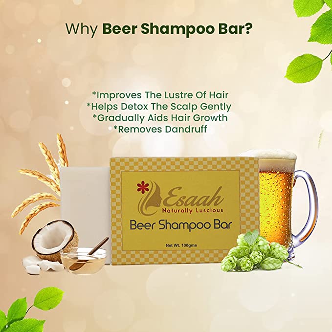 Handmade Organic Shampoo Bar with Beer I Anti-Dandruff & Nourishes scalp I 100gm